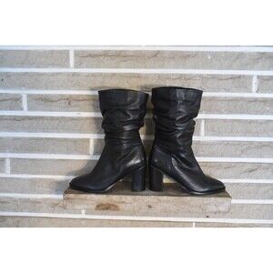 Vivian Black Slouchy mid Boots Made In Italy Sz: US 8.5/EU 39 Hand Crafted
